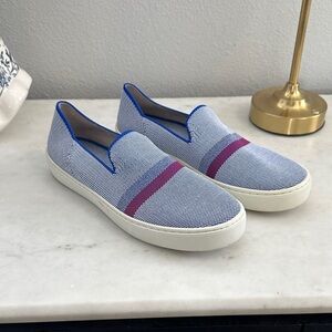 Rothy's Blue and Purple slip on sneakers